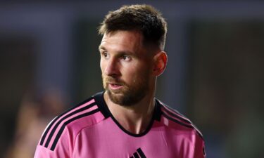 Lionel Messi looks on during the second half of Inter Miami's friendly against Newell's Old Boys at DRV PNK Stadium on February 15.