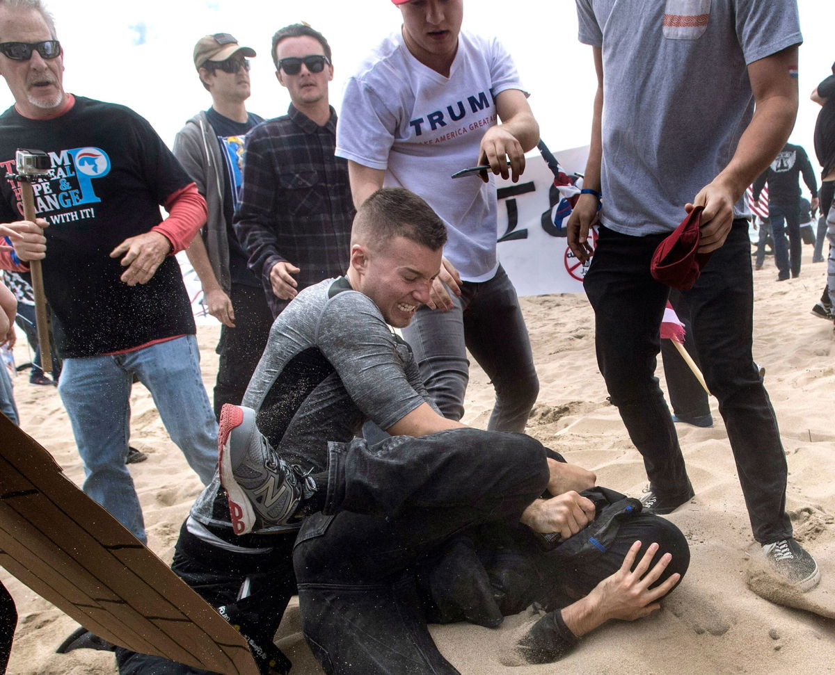 <i>Mindy Schauer/The Orange County Register/AP/File via CNN Newsource</i><br/>Robert Rundo seen during a March 2017 rally in Huntington Beach