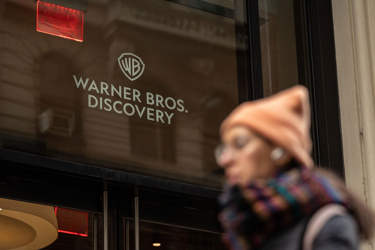 <i>Yuki Iwamura/Bloomberg/Getty Images via CNN Newsource</i><br/>A Warner Bros Discovery office in New York.