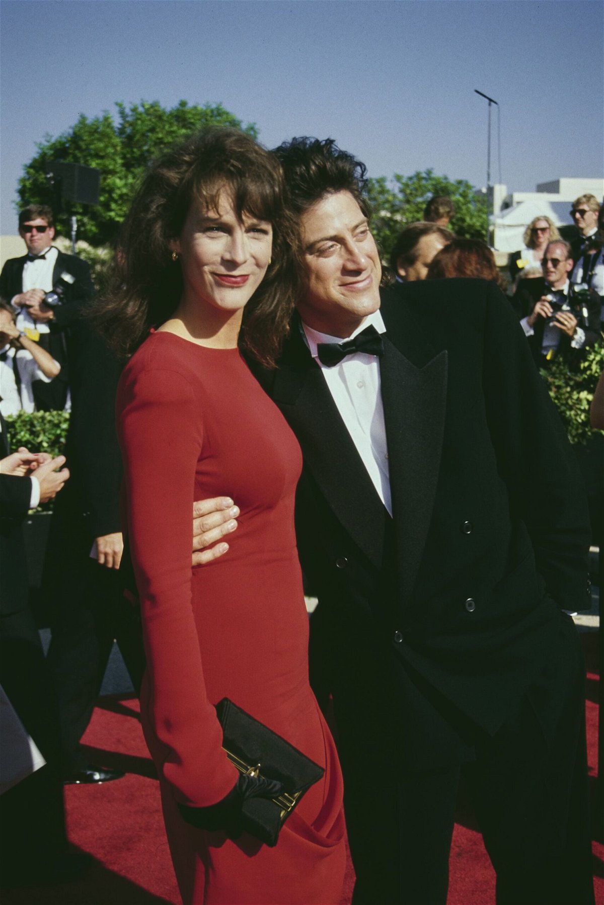 Jamie Lee Curtis and actor Richard Lewis attend the 42nd Annual Primetime Emmy Awards at the Pasadena Civic Auditorium in Pasadena, California, United States, 16th September 1990. Curtis credits Lewis with her sobriety.