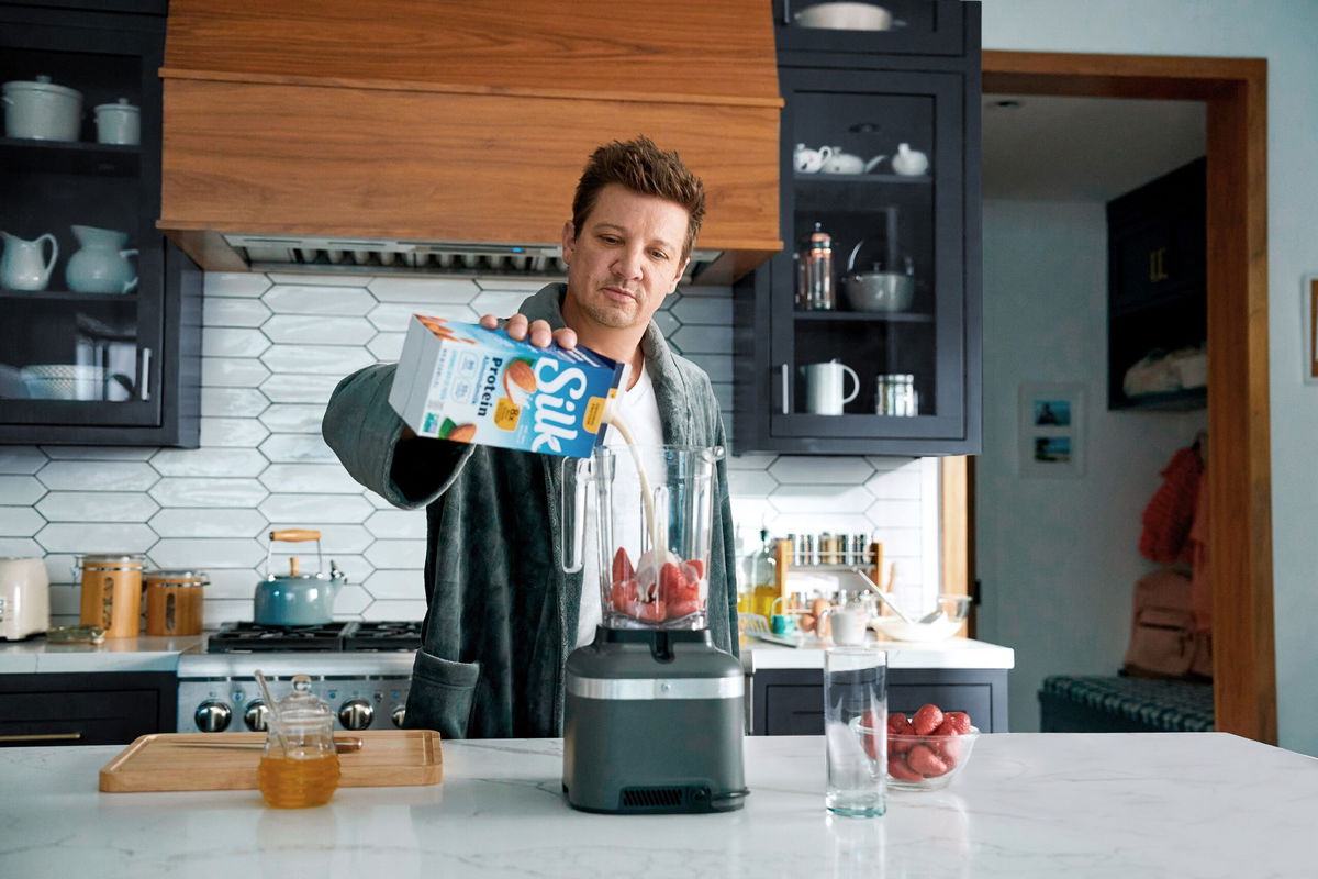 <i>Jennifer Rose Clasen/Silk</i><br/>Jeremy Renner appears in an ad for Silk.