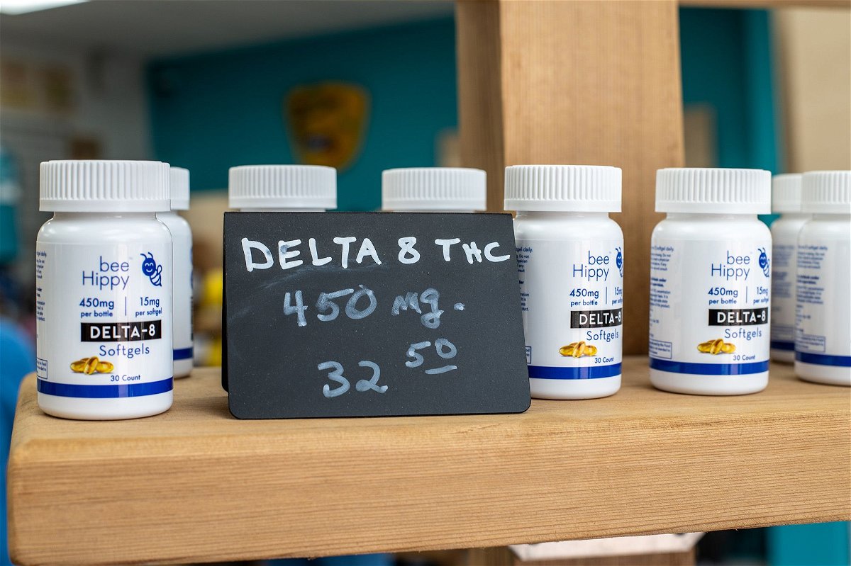 <i>Sergio Flores for The Washington Post/Getty Images</i><br/>DELTA 8 supplements on a shelf inside Hippy Bee Dispensary on Saturday