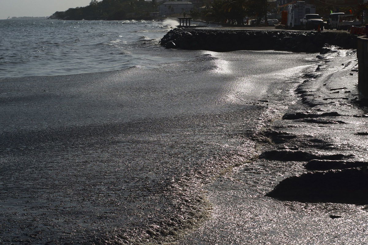 <i>Clement Williams/AFP/Getty Images</i><br/>A vessel ran aground on February 7 off Trinidad and Tobago