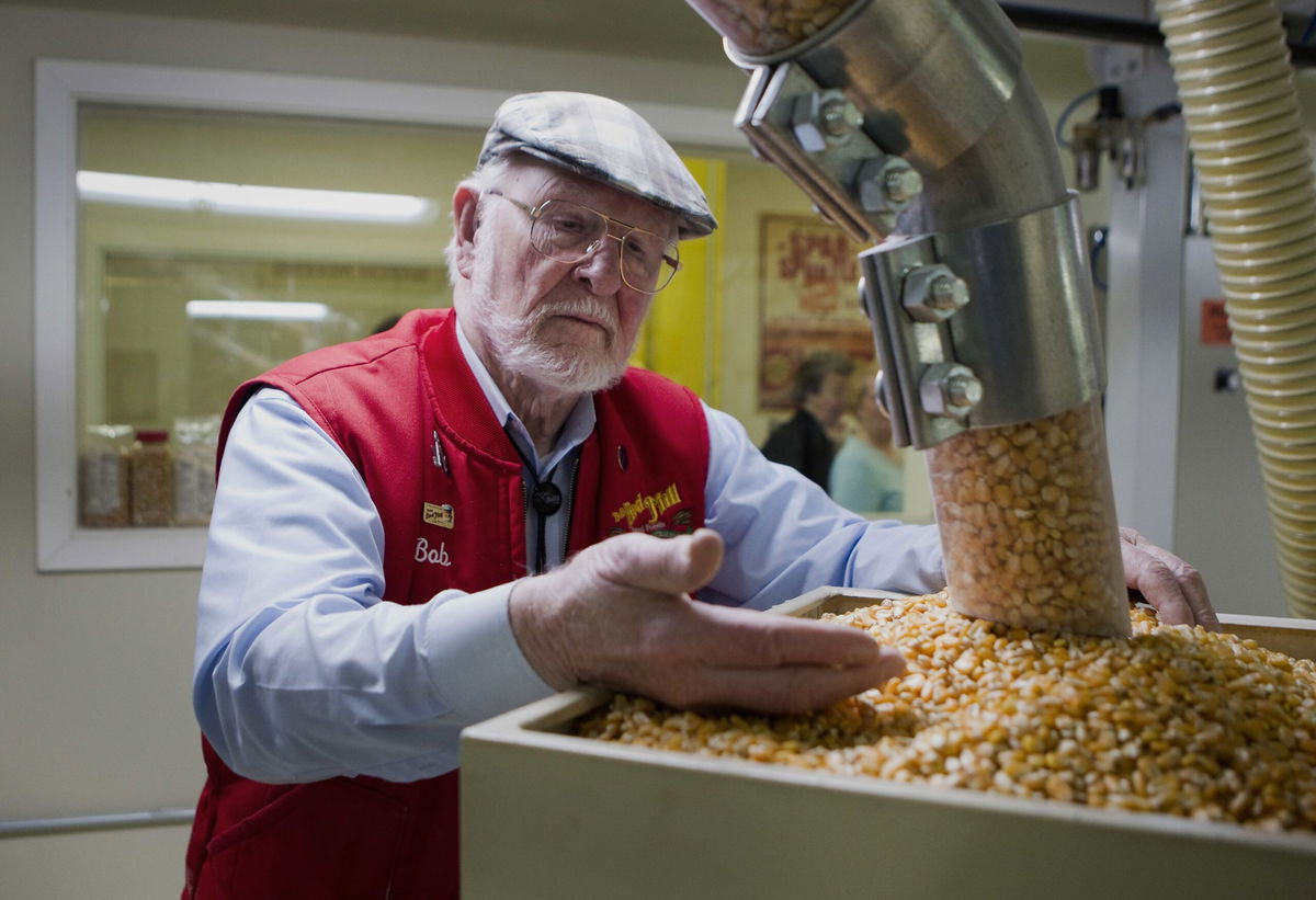 Bob Moore, the founder of Bob’s Red Mill whole-grains company, has died. Moore is seen here in this picture from 2014.