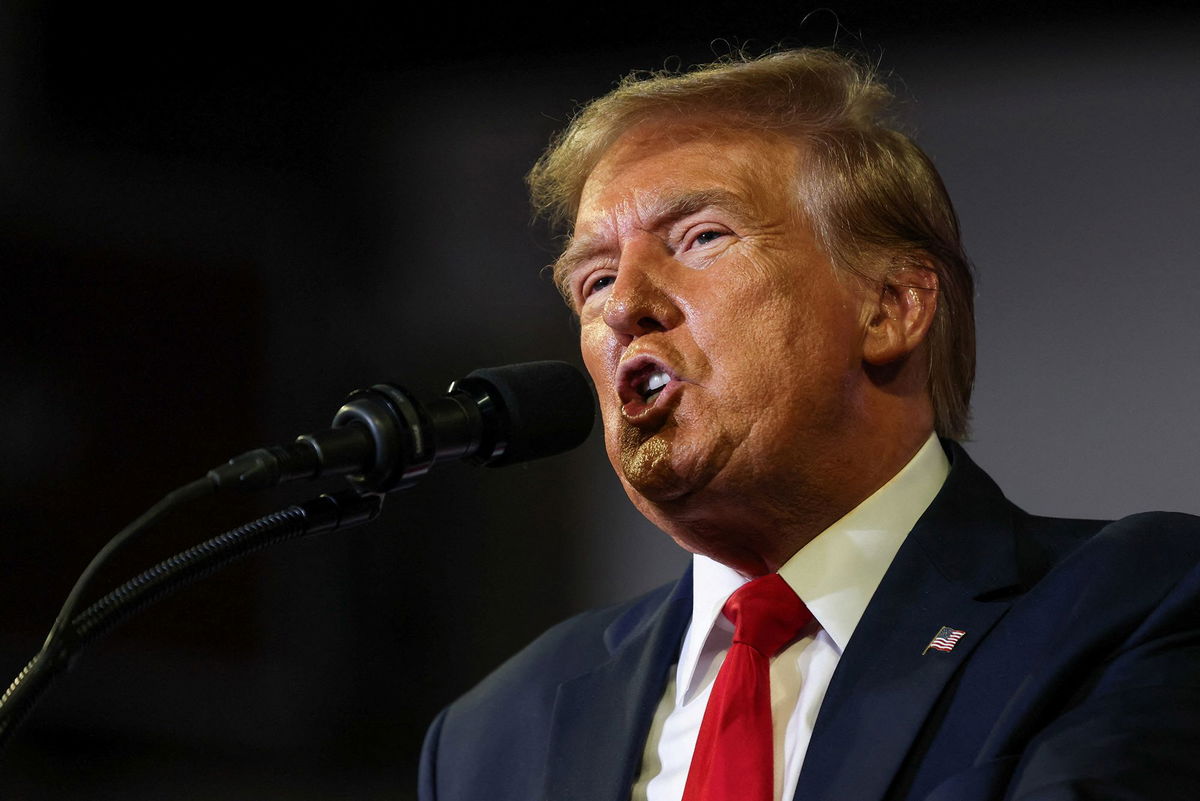 <i>Sam Wolfe/Reuters</i><br/>Republican presidential candidate and former U.S. President Donald Trump speaks as he holds a campaign rally at Coastal Carolina University ahead of the South Carolina Republican presidential primary in Conway