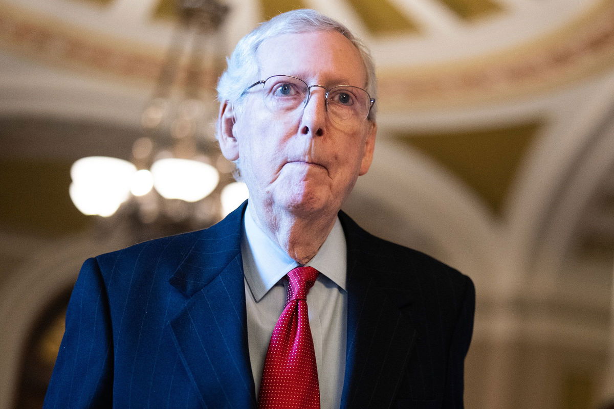 <i>Tom Williams/CQ-Roll Call/Getty Images</i><br/>Senate Minority Leader Mitch McConnell on Wednesday strongly defended his handling of a foreign aid package and bipartisan border security deal that have faced opposition from within his own party.