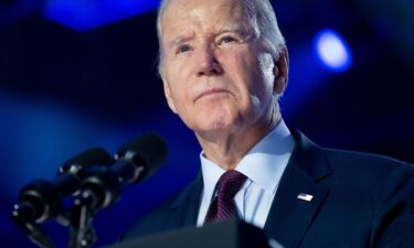 President Joe Biden speaks during a campaign rally at Pearson Community Center in Las Vegas