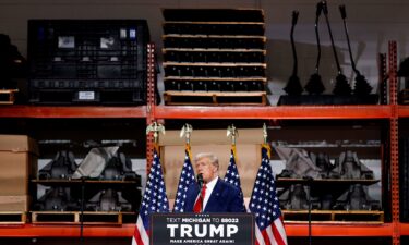 Former President Donald Trump speaks in Clinton Township