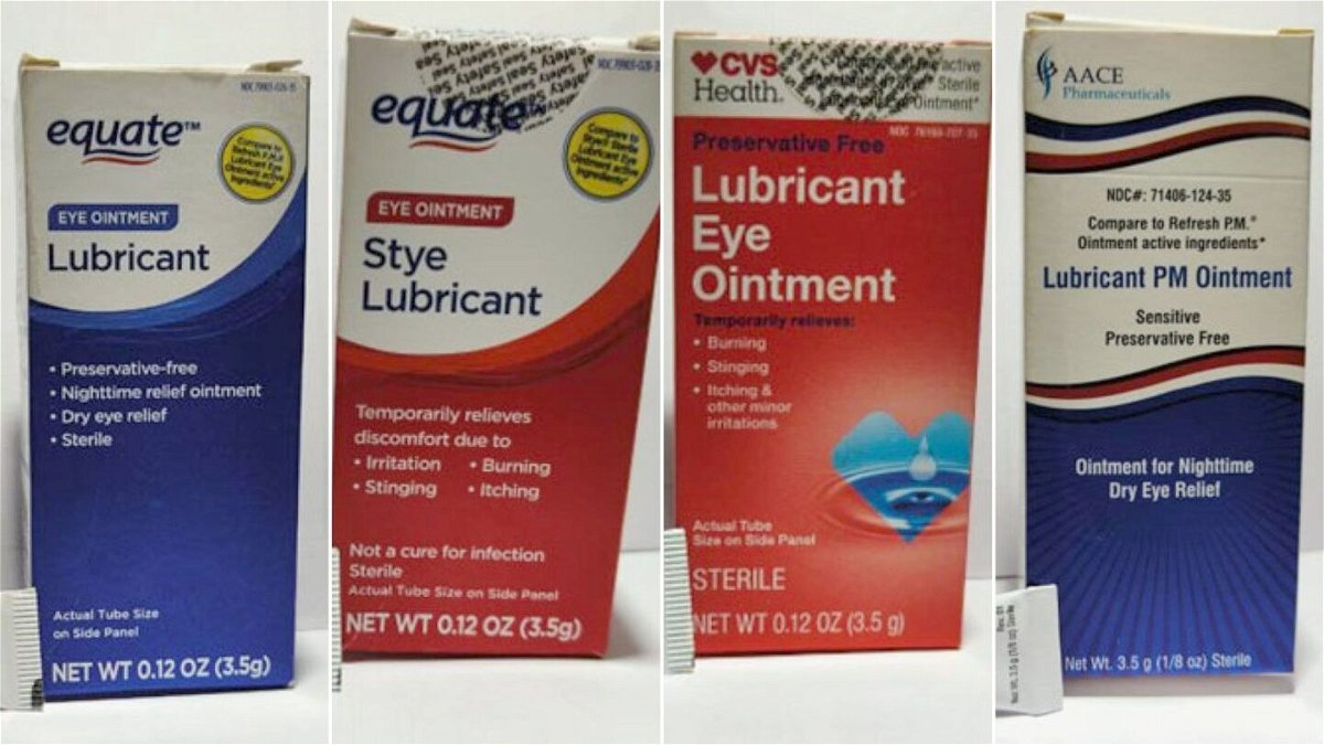 Equate Lubricant Eye Ointment, Equate Stye Lubricant Eye Ointment, CVS Health Lubricant Eye Ointment and Lubricant PM Ointment were recalled due to potential lack of sterility.