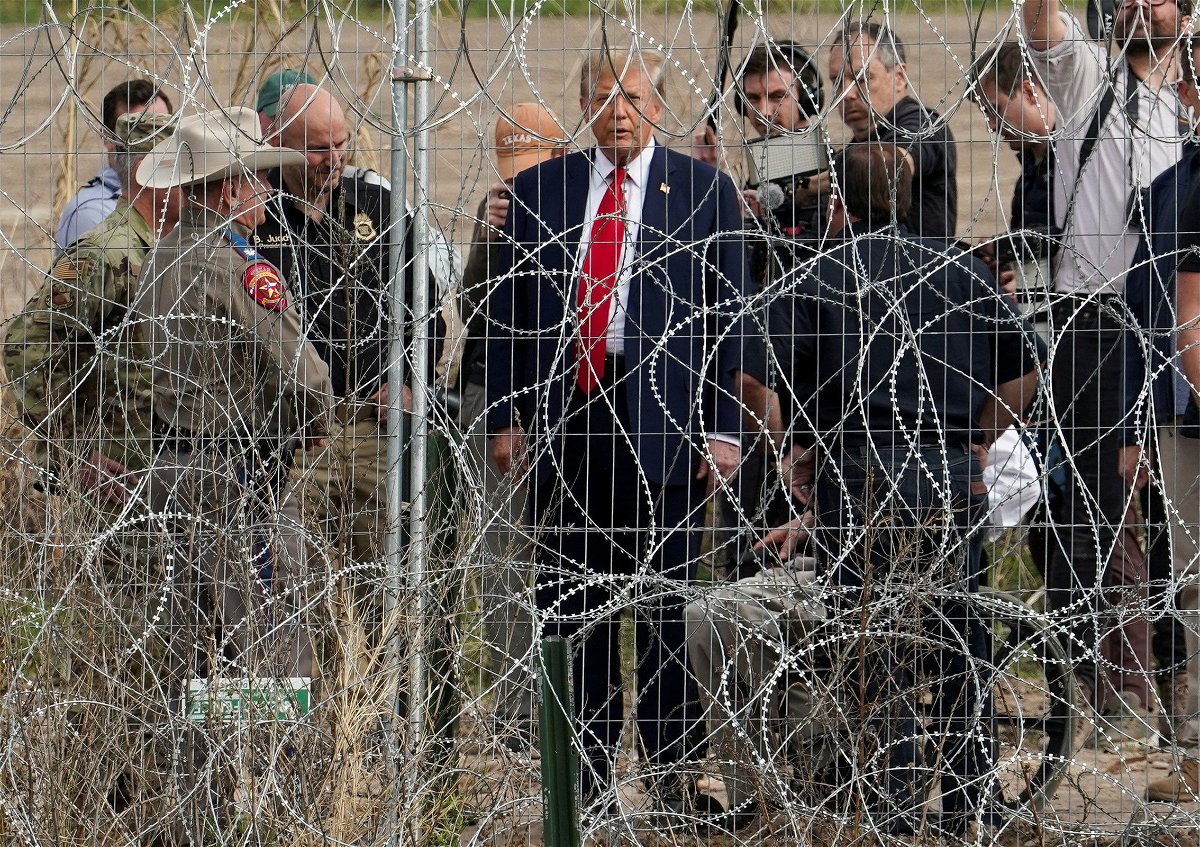 <i>Go Nakamura/Reuters via CNN Newsource</i><br/>Former President Donald Trump visits the US-Mexico border at Eagle Pass