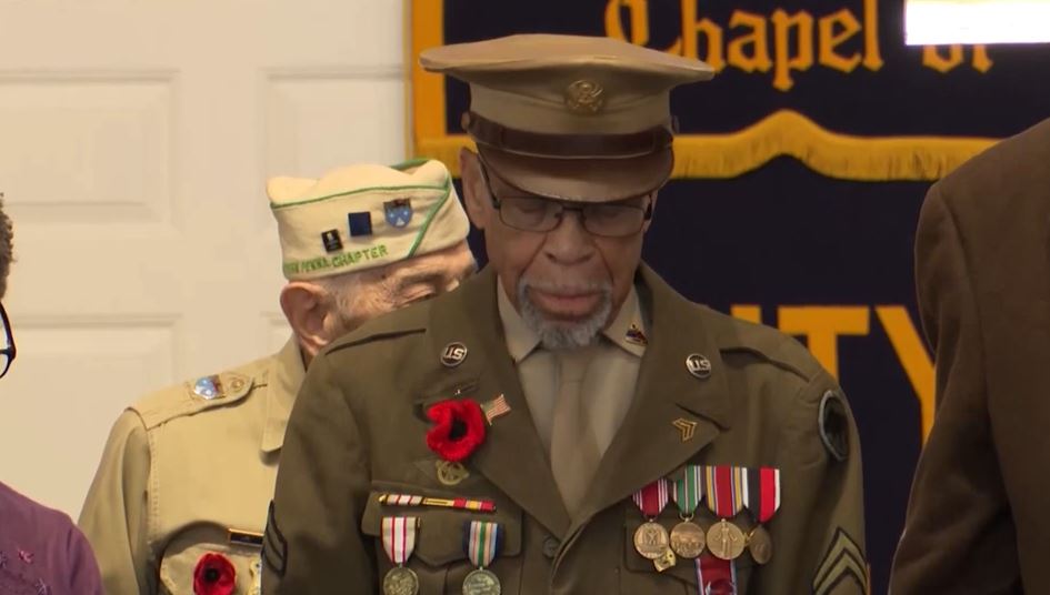 <i>KYW via CNN Newsource</i><br/>Philadelphia-area veteran Corporal Benjamin Berry received the highest honor from the French government for actions during World War II.