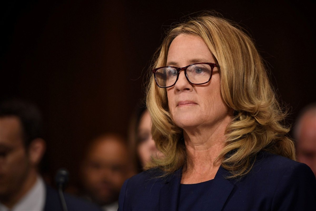 <i>Saul Loeb/Pool/Reuters via CNN Newsource</i><br/>Christine Blasey Ford testifies in front of the US Senate Judiciary Committee confirmation hearing on Capitol Hill in Washington