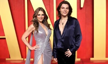 Elizabeth Hurley and her son Damian attend the 2024 Vanity Fair Oscar Party.