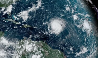 Hurricane Lee crosses the Atlantic Ocean as it moves west on September 8