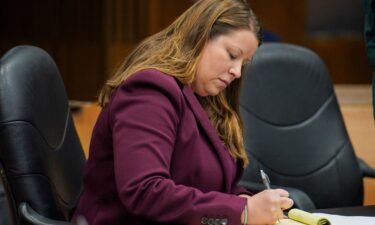 Stefanie Lambert listens during a court hearing in Detroit on October 20