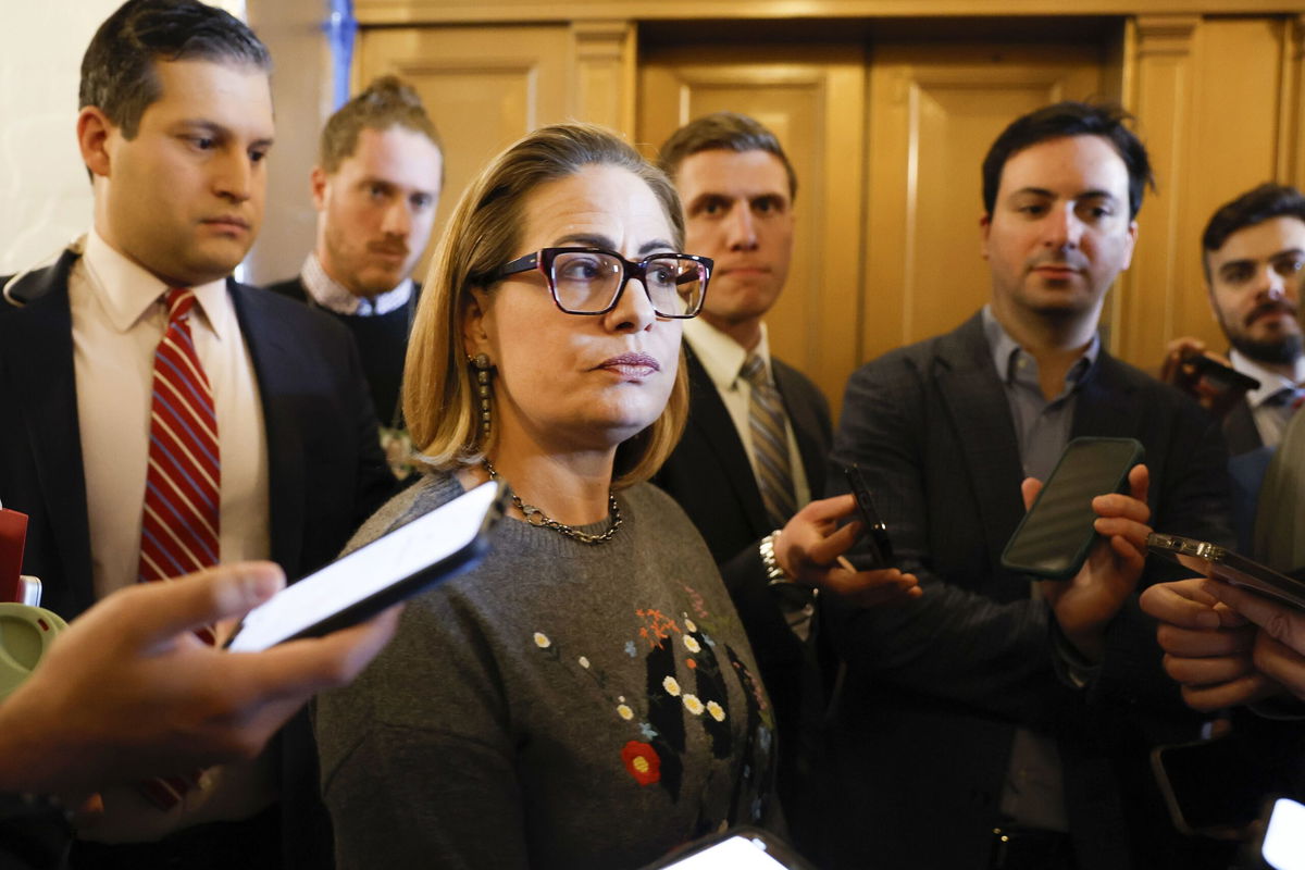 <i>Anna Moneymaker/Getty Images via CNN Newsource</i><br/>Sen Kyrsten Sinema