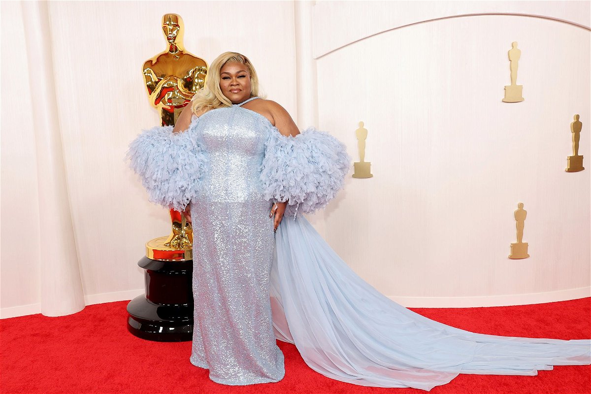 Da'Vine Joy Randolph, who won Best Supporting Actress, walks the red carpet for the Oscars at Dolby Theatre in Los Angeles on March 10, 2024.