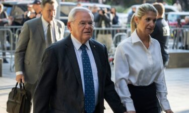 Democratic Sen. Bob Menendez of New Jersey and his wife Nadine Menendez arrive at the federal courthouse in New York