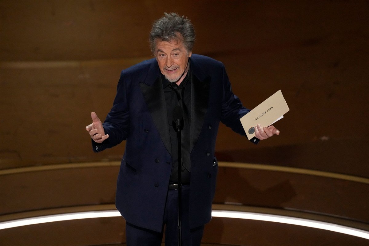 <i>Chris Pizzello/Invision/AP via CNN Newsource</i><br/>Al Pacino presents the award for best picture during the Oscars on Sunday
