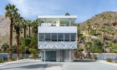 Albert Frey's famous "Aluminaire House" on display at the Palm Springs Art Museum. The diminutive house