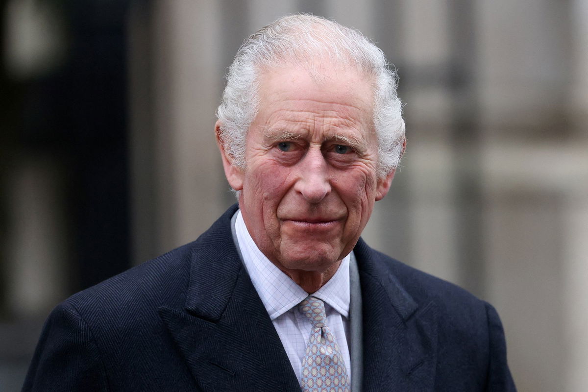 Britain's King Charles III leaves the London Clinic on January 29 after receiving treatment for an enlarged prostate.