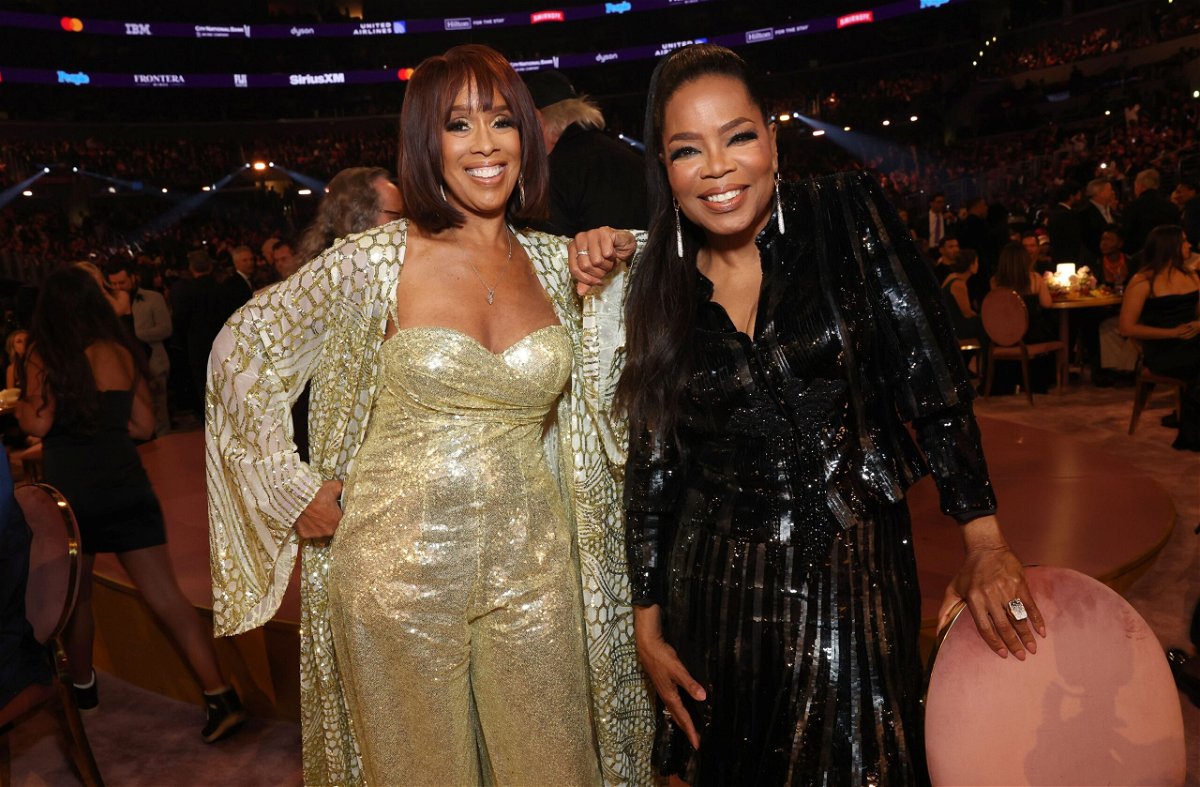 Gayle King and Oprah Winfrey at the Grammy Awards in February.