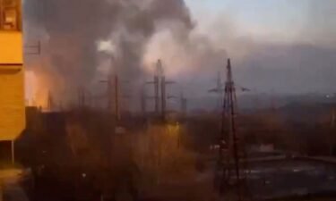 Emergency services respond to a missile strike on residential buildings in Zaporizhzhia