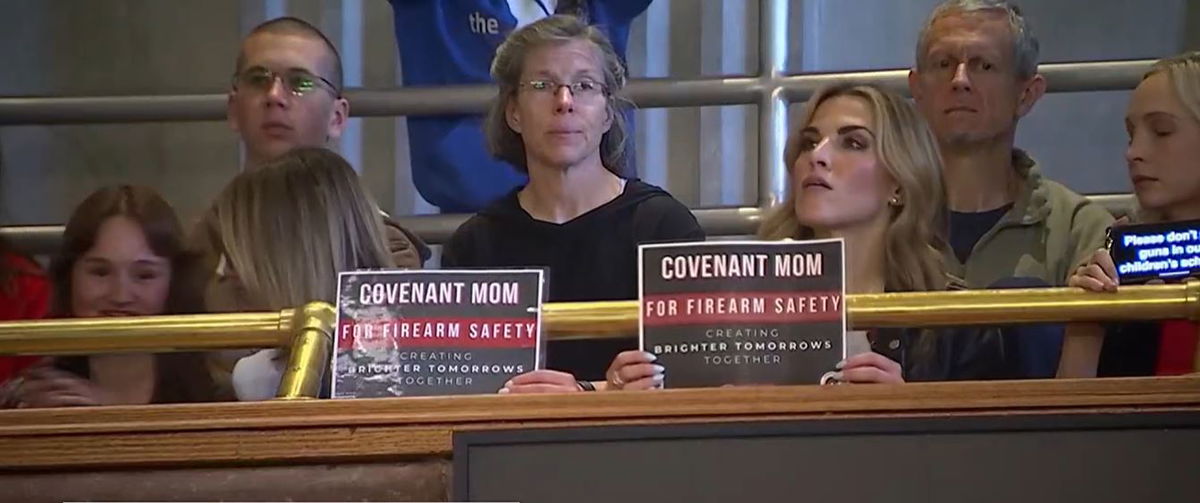 <i>WSMV via CNN Newsource</i><br/>Covenant moms were emotional at the Tennessee Senate after a bill to let teachers carry concealed guns at school passes.