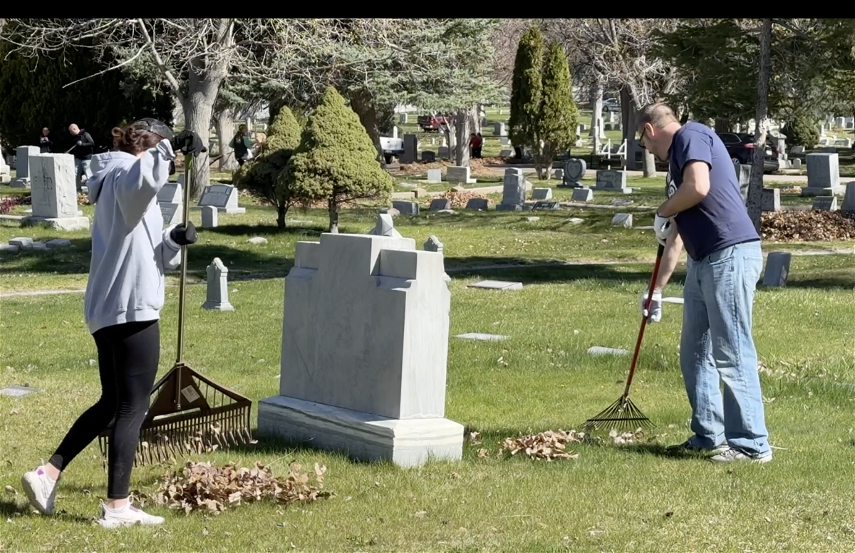 Cleanup at Mountain View Cemetery