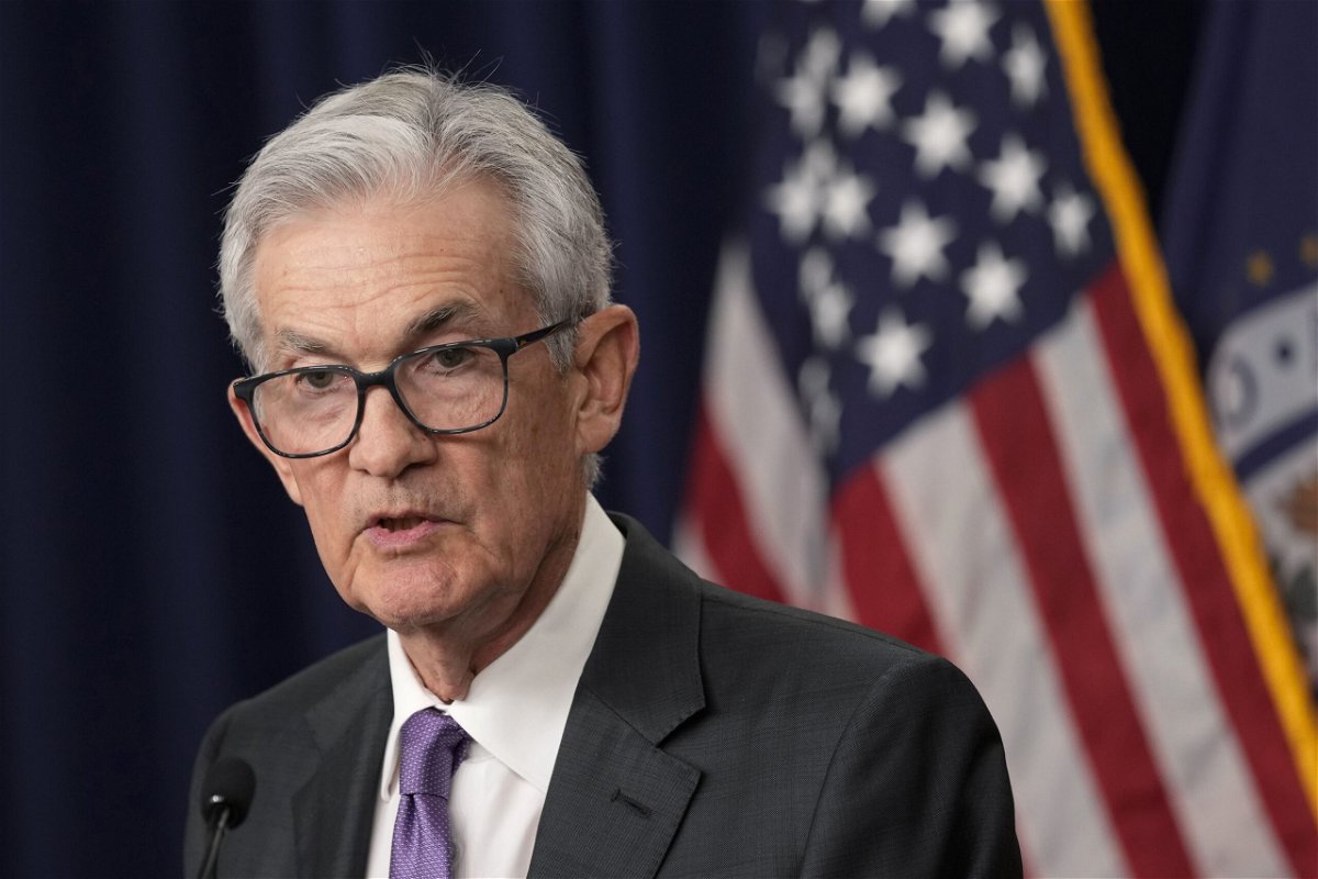Federal Reserve Chair Jerome Powell speaks during a news conference in Washington, DC, on March 20.