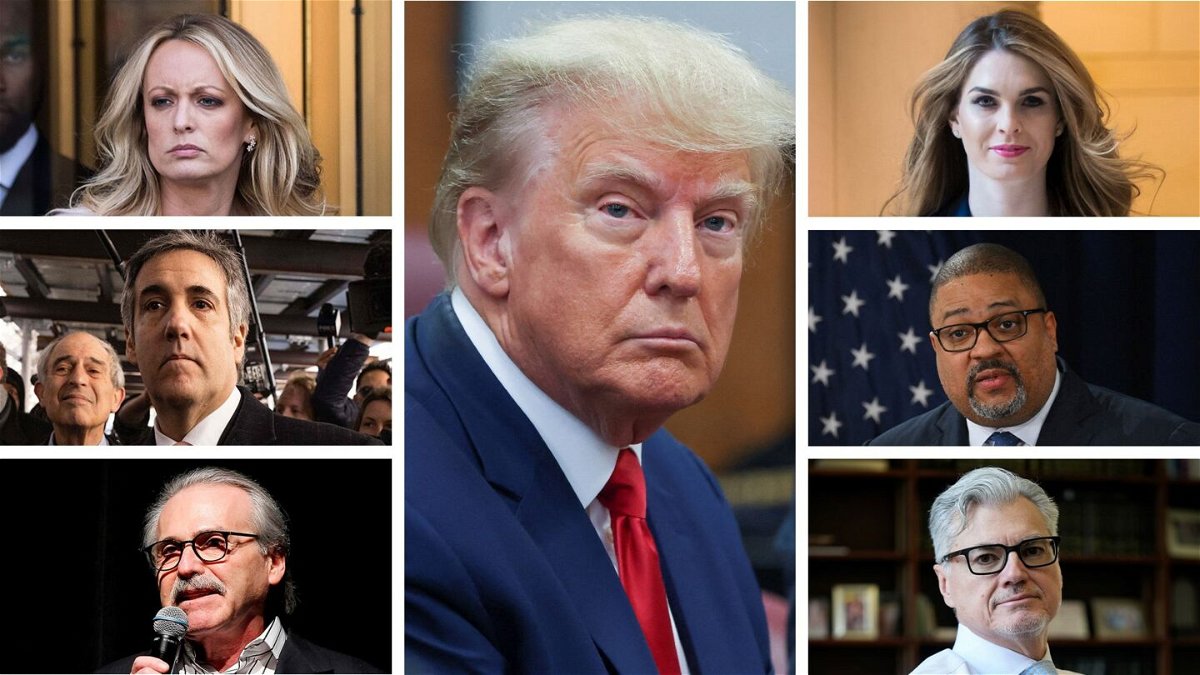 <i>Getty Images/AP via CNN Newsource</i><br/>This composite image shows former President Donald Trump (center)