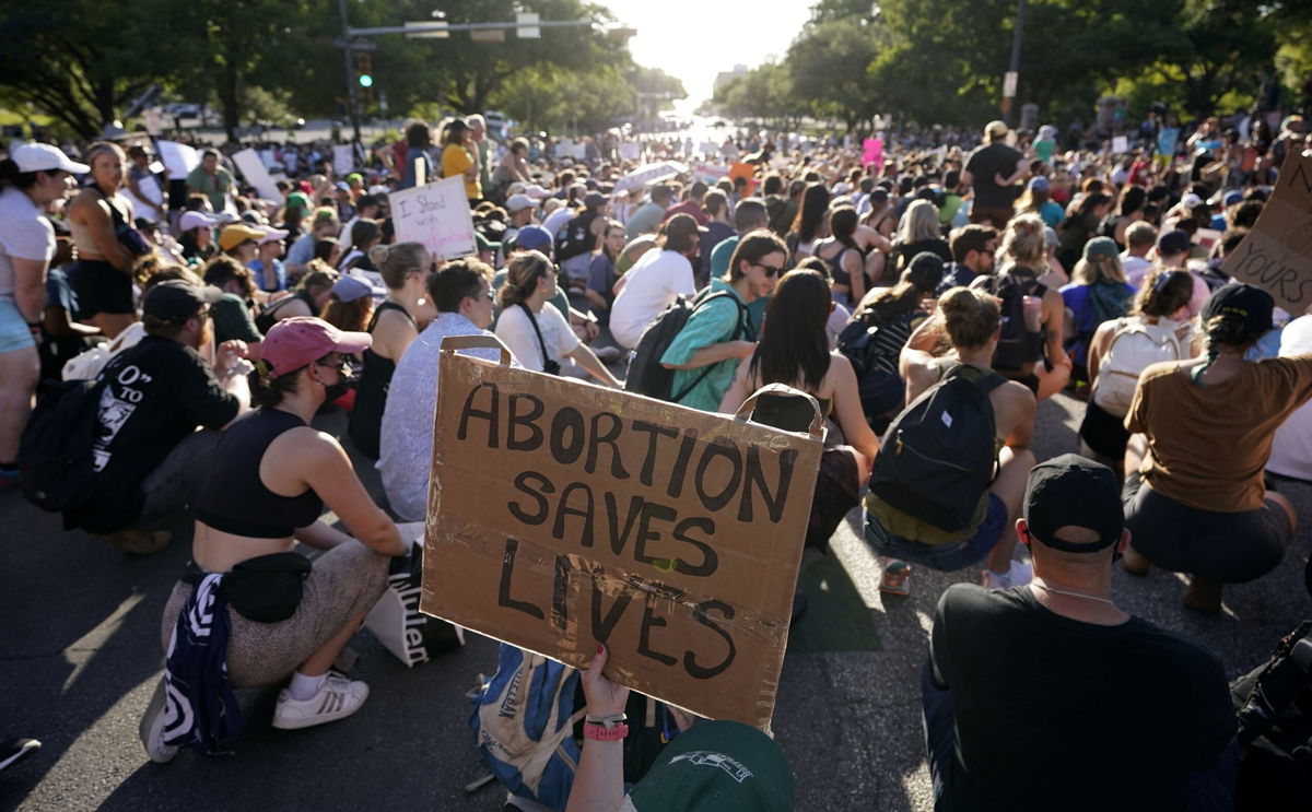 <i>Eric Gay/AP/File via CNN Newsource</i><br/>Demonstrators gathered near the Texas Capitol following the U.S. Supreme Court's decision to overturn Roe v. Wade. A woman in Texas is suing prosecutors and Starr County for more than $1 million after she was arrested and unlawfully charged with murder for an abortion she had in 2022.