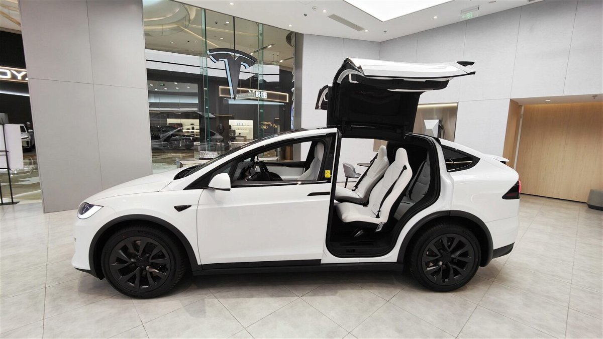 <i>CFOTO/Future Publishing/Getty Images via CNN Newsource</i><br/>A Tesla Model X in its store in Shanghai.