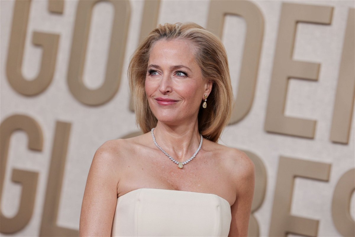 <i>John Salangsang/Golden Globes 2024/Getty Images via CNN Newsource</i><br/>Gillian Anderson at the 81st Golden Globe Awards held at the Beverly Hilton Hotel on January 7