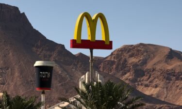 The “Golden Arches" of McDonald’s in the Israeli Dead Sea resort town of Ein Bokek