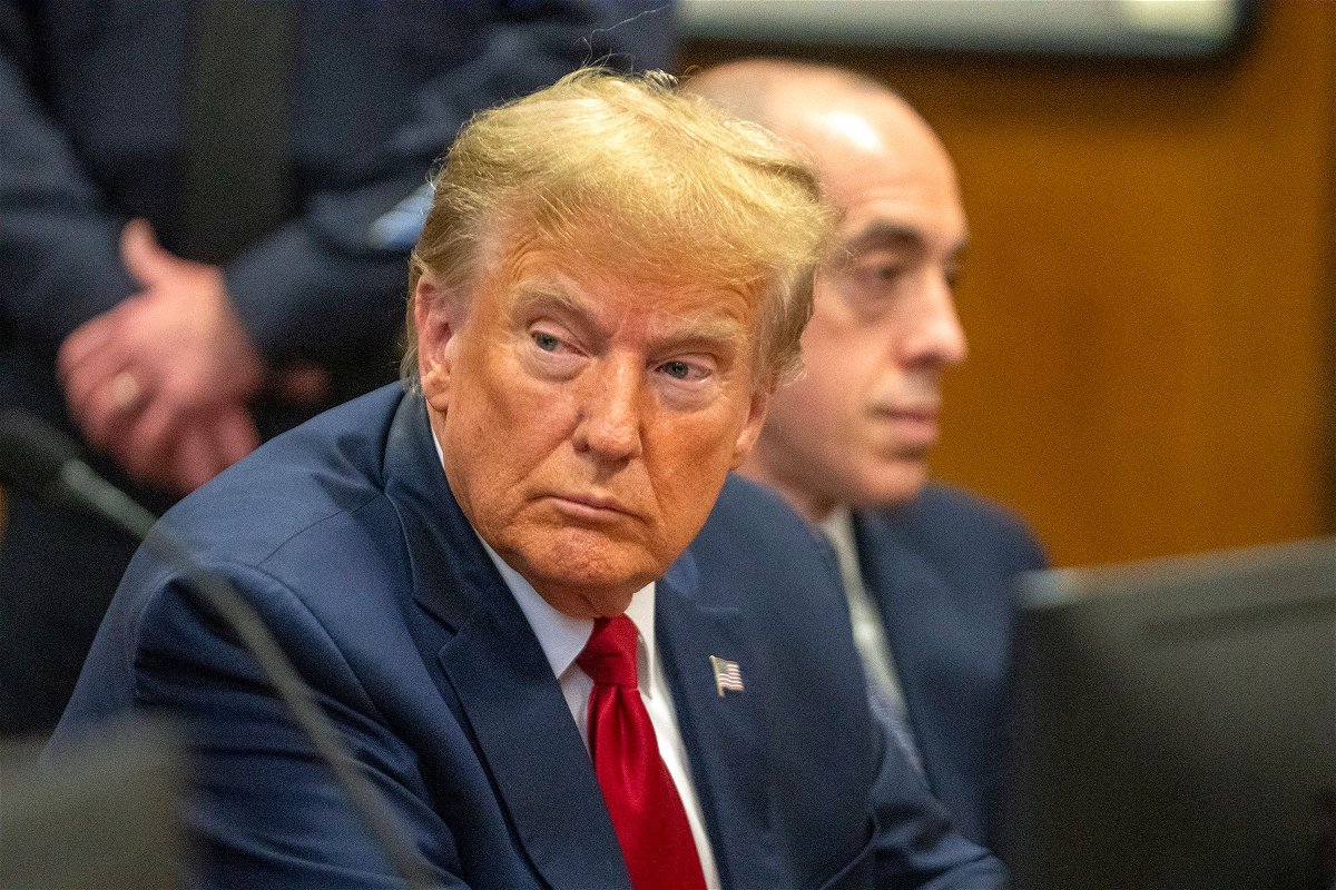 <i>Steven Hirsch/Pool/Getty Images via CNN Newsource</i><br/>Former President Donald Trump attends a pretrial hearing at Manhattan Criminal Court on February 15 in New York City.