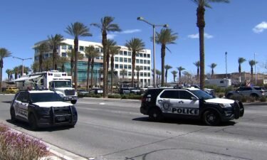 Police are seen at the scene of a shooting in Summerlin