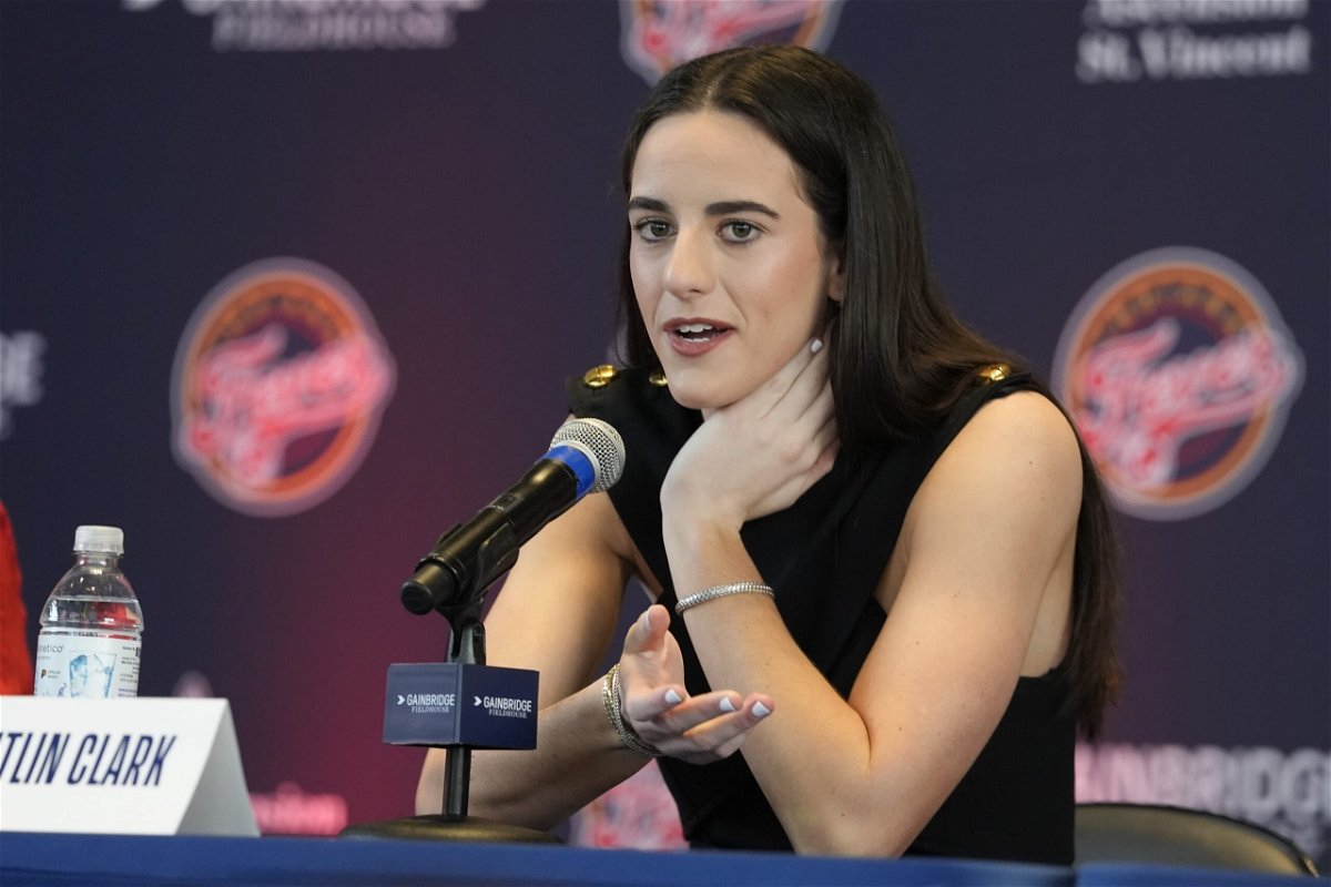 <i>Darron Cummings/AP via CNN Newsource</i><br/>Caitlin Clark's first WNBA basketball news conference in Indianapolis was partially overshadowed by sexist remarks directed at her by a journalist.