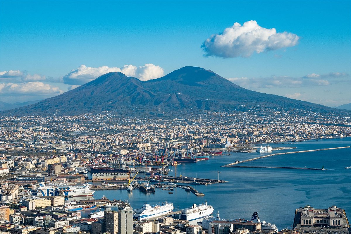 A view of Naples, Italy, is seen here with the Vesuvius volcano visible in the background. Newly-deciphered text from ancient scrolls may have finally revealed the location of where Greek philosopher Plato was buried.