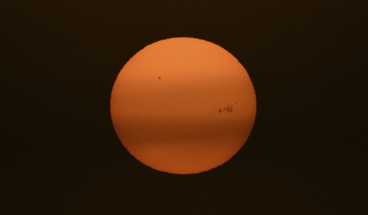 The sun is rising with a flare over Korla, Xinjiang Uygur Autonomous Region, China, on May 10. An unusual amount of solar activity this week could disrupt some of the most important technologies society relies on.