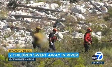 The San Bernardino County Sheriff's Department said the mother was attending to her son when her daughter was taken downstream.