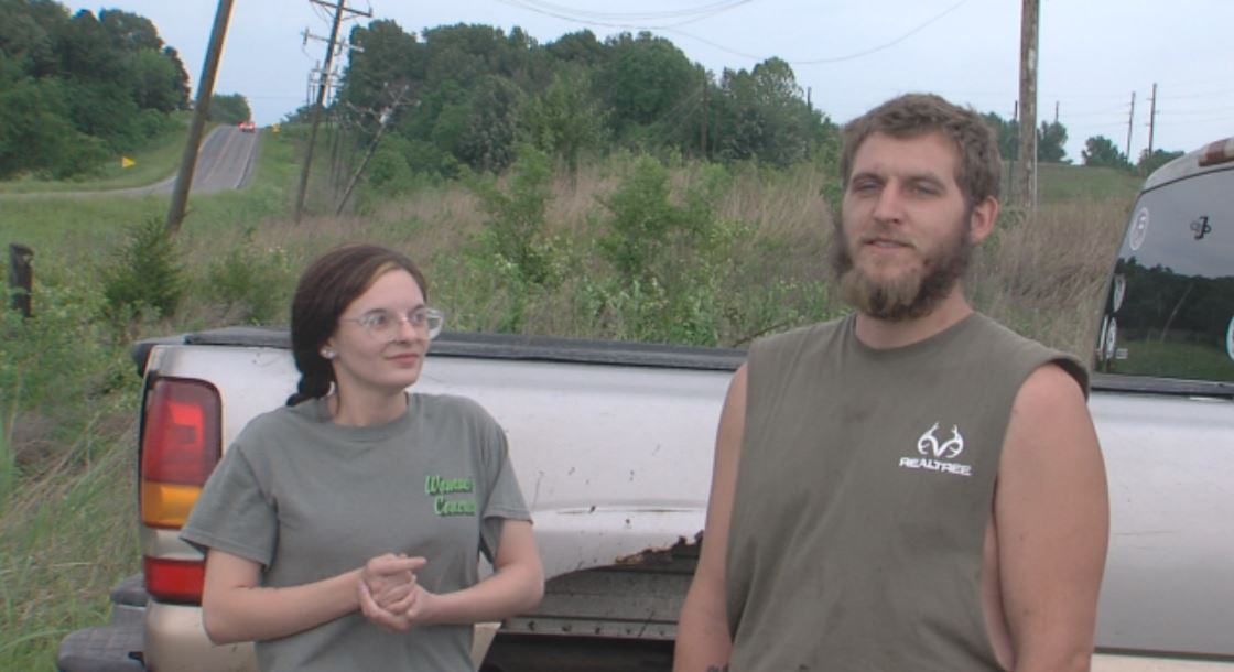 <i>WEVV via CNN Newsource</i><br/>Jaycie and Dakota Hunt telling News 3 what it was like driving through a tornado.