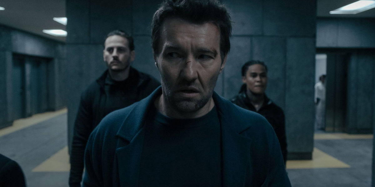 Joel Edgerton (center) navigates multiple universes in the Apple TV+ series  