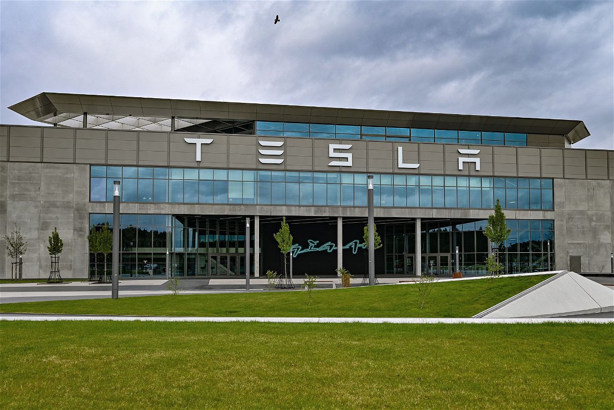 Tesla's factory in Grünheide near Berlin, pictured in April 2024.