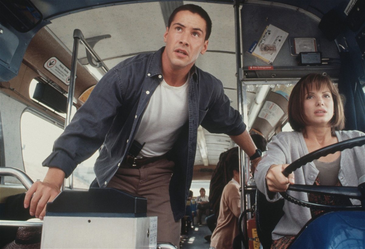 Keanu Reeves and Sandra Bullock in a scene from the 1994 film 