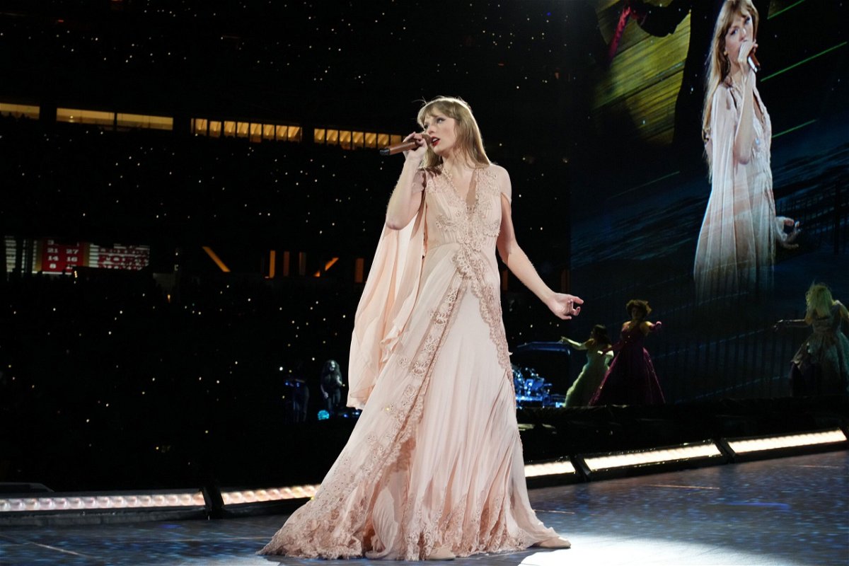 <i>Jeff Kravitz/TAS23/Getty Images via CNN Newsource</i><br/>Taylor Swift seen here performing the 'Eras Tour' in Santa Clara in 2023