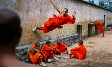 Wall running is part of the training regimen of young practitioners learning martial arts at a training institute in China.