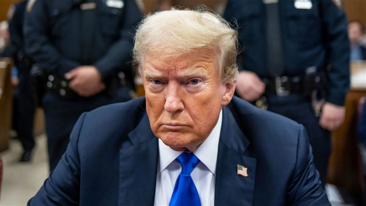 Former U.S. President Donald Trump found guilty as he sits at the defendant's table inside the courthouse at his hush money trial at Manhattan Criminal Court on May 30, in New York City.