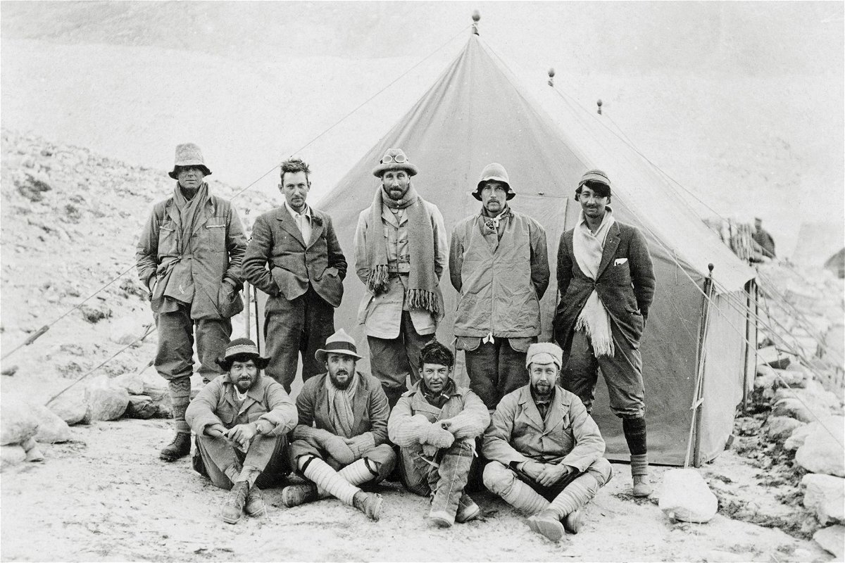 The 1924 expedition, including Irvine and Mallory (top two left), aimed to be the first documented ascent of the mountain.
