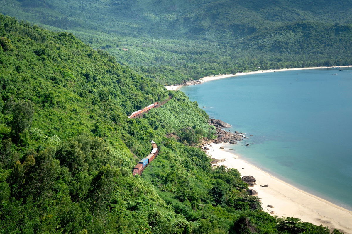 The Revolution Express will travel along coastal mountains adjacent to the Hai Van Pass in central Vietnam.